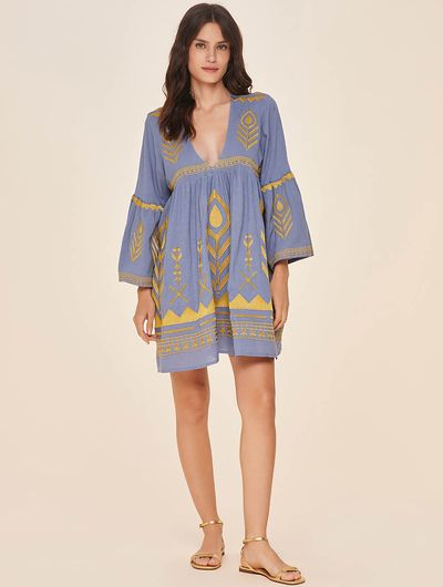 Kaftan Bordado Em Linho Uluwatu Jeans Cia Marítima