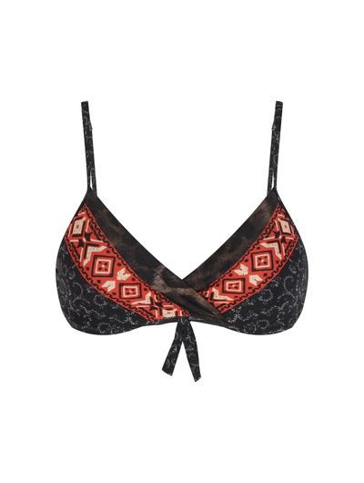 Top Meia Taça Estampado Raja Marrom Cia Marítima Top Meia Taça Estampado Raja Marrom Cia Marítima