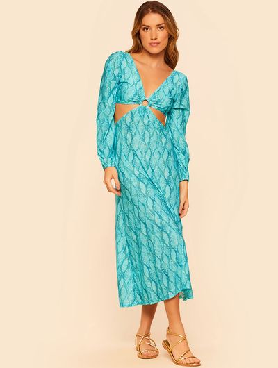 Vestido-Midi-Cut-Out-Pantai-Azul-Cia-Maritima Vestido-Midi-Cut-Out-Pantai-Azul-Cia-Maritima