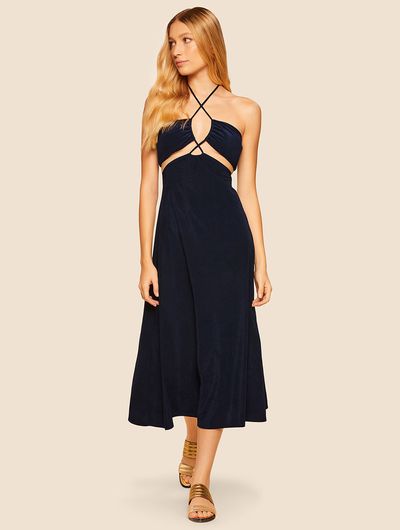 Vestido Midi Cut Out Akumal Deep Blue Cia Marítima