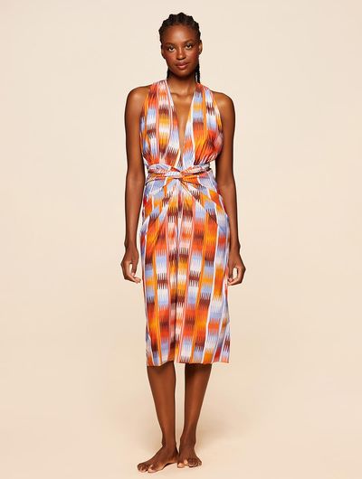 Vestido Midi Estampado Solanas Laranja Cia Marítima Vestido Midi Estampado Solanas Laranja Cia Marítima