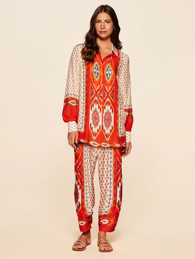 Camisa Estampada Solanas Laranja Cia Marítima Camisa Estampada Solanas Laranja Cia Marítima