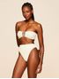 Top Bandeau + Hot Pants Lisos Hermosa Off White Comercial Cia Marítima