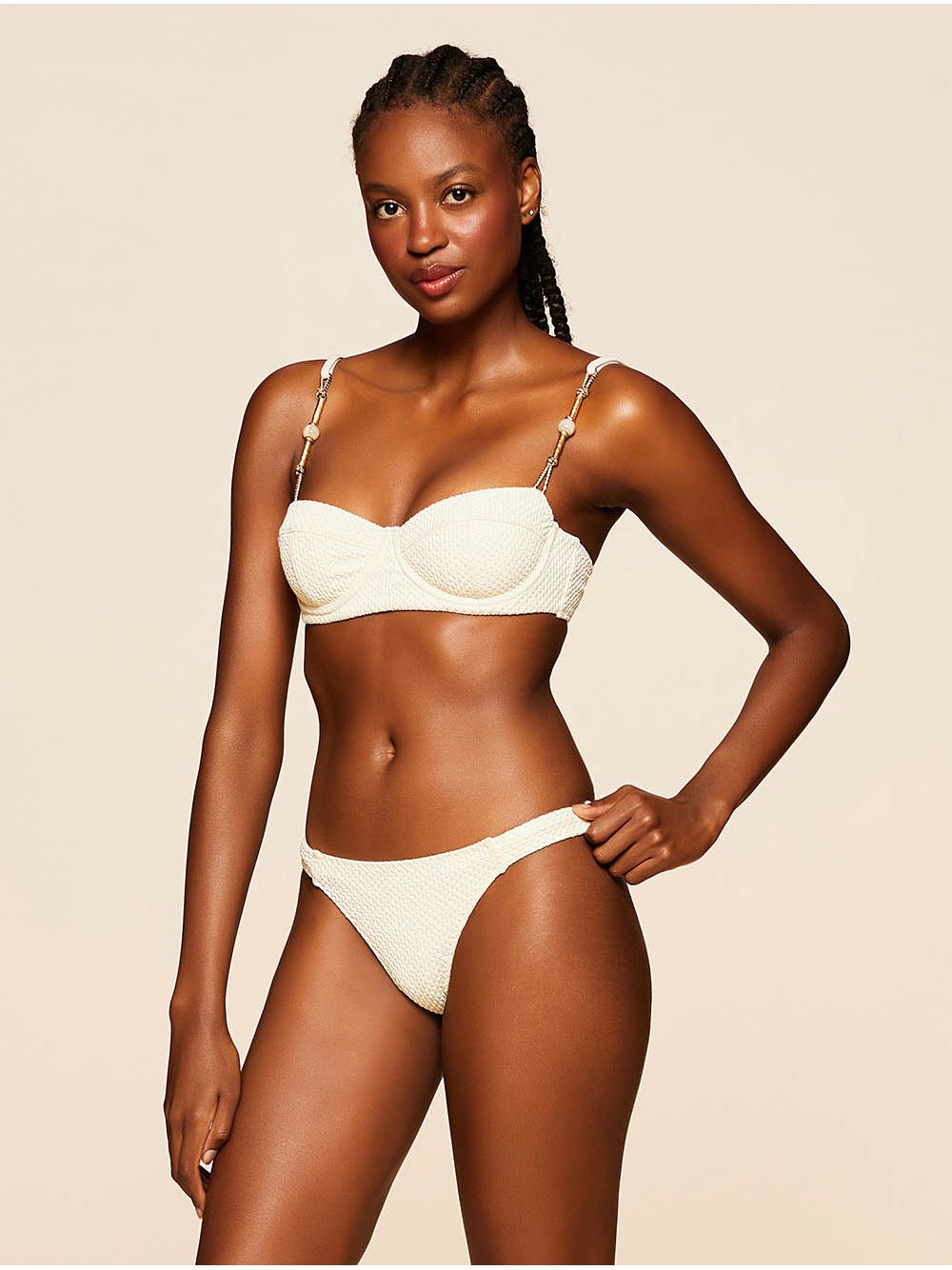 Cia Marítima — Top Meia Taça + Tanga Lateral Média Lisos Hermosa