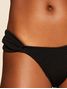 Top Faixa Ombro Único + Tanga Lateral Média Lisos Hermosa Preto Cia Marítima