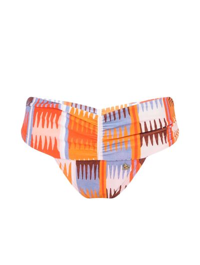 Tanga Lateral Larga Estampada Solanas  Laranja Cia Marítima