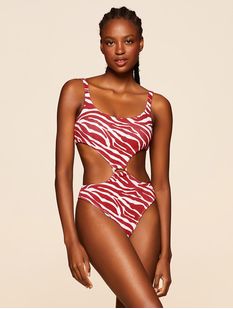 Maiô Cut Out Estampado Soleado Vermelho Cia Marítima