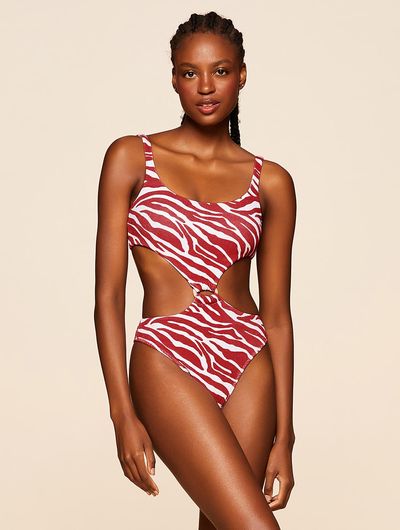 Maiô Cut Out Estampado Soleado Vermelho Cia Marítima