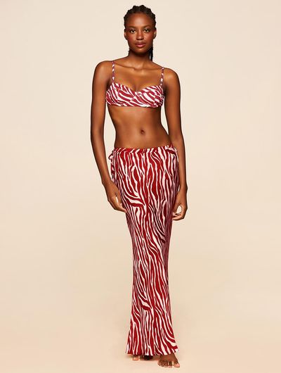 Saia Longa Estampada Soleado Vermelho Cia Marítima Saia Longa Estampada Soleado Vermelho Cia Marítima