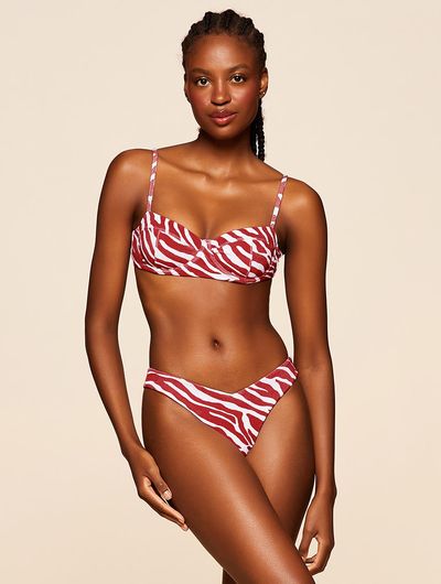 Top Meia Taça + Tanga Asa Delta Estampada Soleado Vermelho Cia Marítima