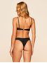 Top Faixa + Tanga Asa Delta Lisos Bikini  Preto Cia Marítima