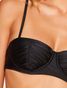 Top Meia Taça + Tanga Lateral Larga Lisos Bikini Preto Cia Marítima