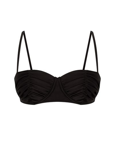 Top Meia Taça Lisos Bikini Preto Cia Marítima