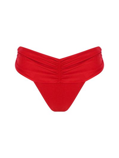 Tanga Lateral Larga Lisos Chica Vermelho Scarlet Cia Marítima