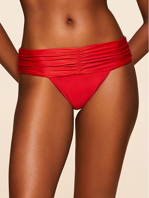 Tanga Lateral Larga Lisos Chica Vermelho Scarlet Cia Marítima