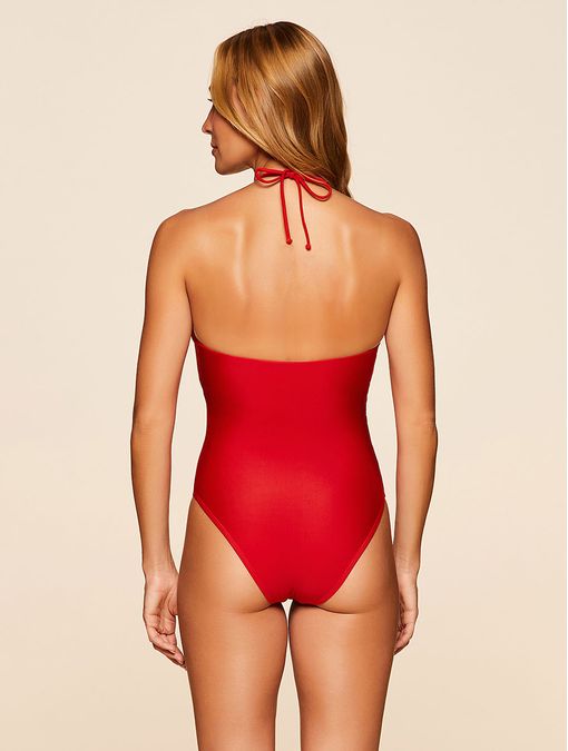 Maiô Cut Out Lisos Chica Vermelho Scarlet Cia Marítima