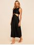 Vestido Midi Cut Out Lisos Bikini Preto Cia Marítima