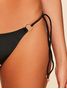 Top Cortininha + Tanga Amarradinha Lisos Bikini Preto Cia Marítima