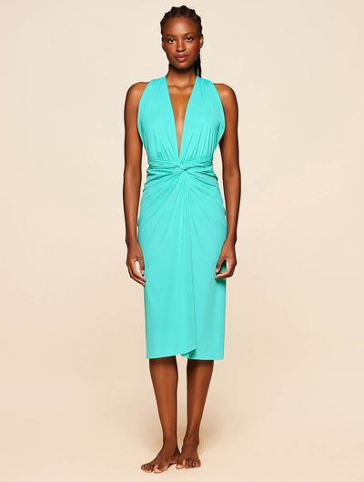 Vestido Midi Lisos La Barra Aquamarine Cia Marítma