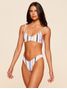 Top Faixa + Tanga Asa Delta Estampada Bikini Branco Cia Marítma