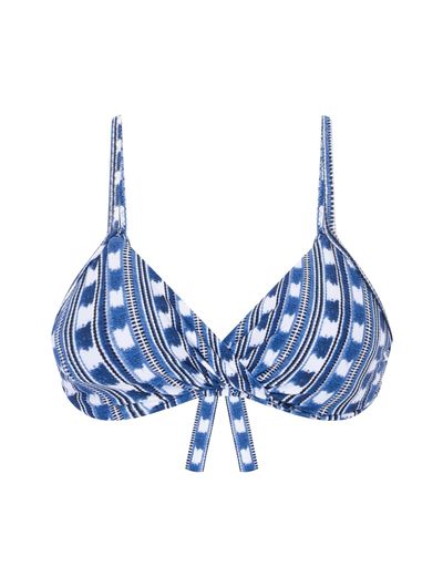 Top Meia Taça Estampado Montevidéu Azul Cia Marítima