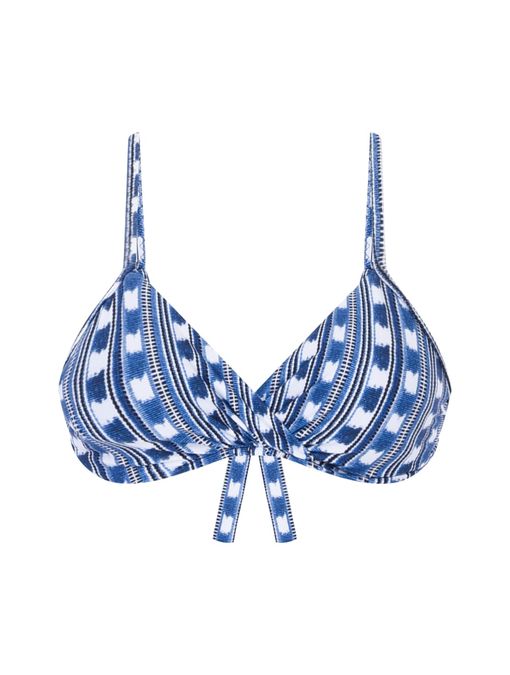 Top Meia Taça Estampado Montevidéu Azul Cia Marítima