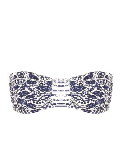 Top Bandeau Estampado Sueños  Marinho  Cia Marítma