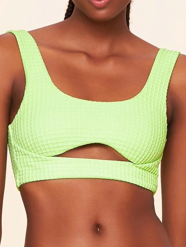 Top Faixa Cut Out Lisos Drop VERDE LIMA M
