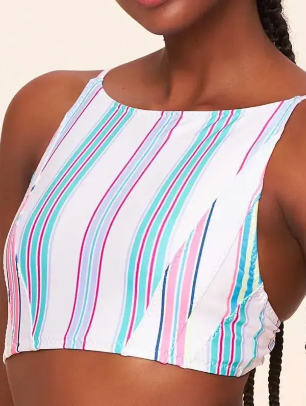 Top Cropped Regata Stripes VERDE M