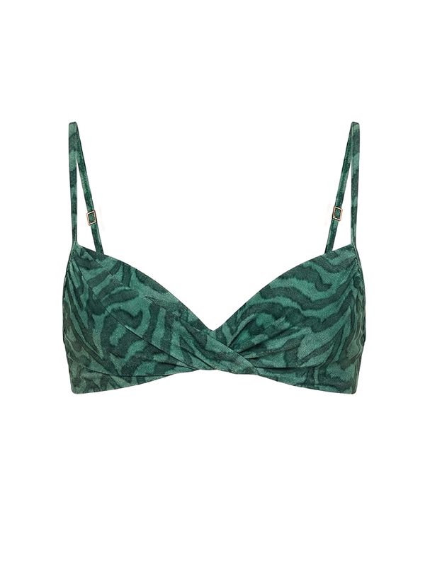 Top Meia Taça Estampado Natural VERDE P